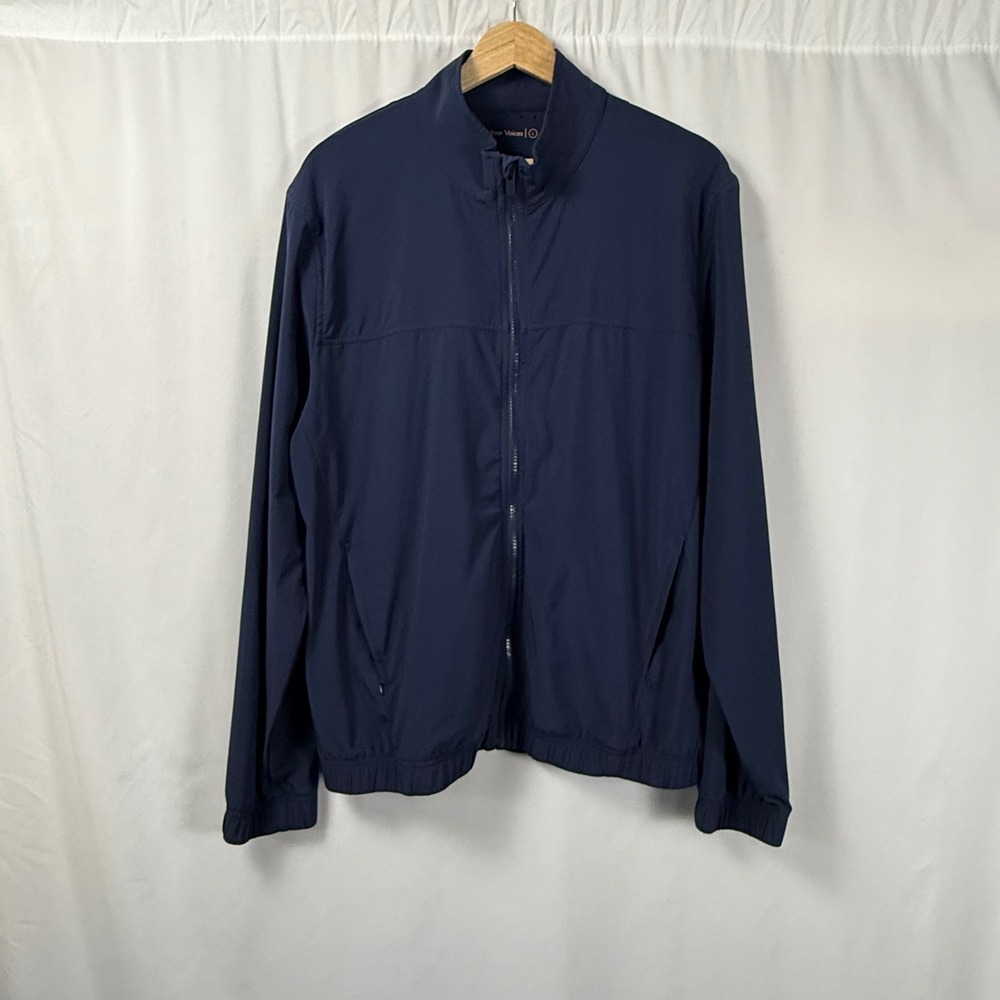 Outdoor Voices High Stride Full Zip Track Jacket Lightweight Navy Mens Size L‎